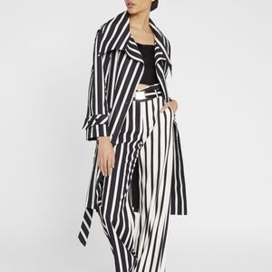 ALICE + OLIVIA Striped Trench Coat w/ Tags Sz M